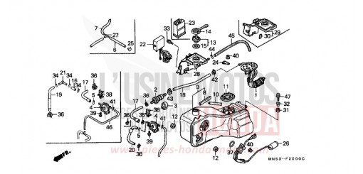 RESERVOIR A CARBURANT/POMPE A CARBURANT (GL1500J/K/L/AM/SEM) GL1500J de 1988